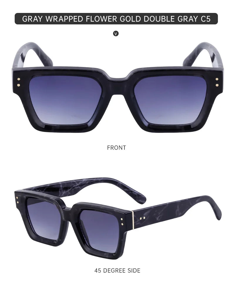 Vintage Millionaire Trendy Fashion Retro Square Sunglasses For Men Women  -  GeraldBlack.com