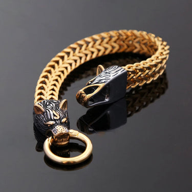 Vintage Nordic Viking Wolf Head 316L Stainless Steel Punk Biker Animal Amulet Jewelry Bracelet For Men Gifts  -  GeraldBlack.com