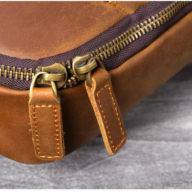 Vintage simple crazy horse cowhide genuine leather large capacity laptop travel backpack  -  GeraldBlack.com
