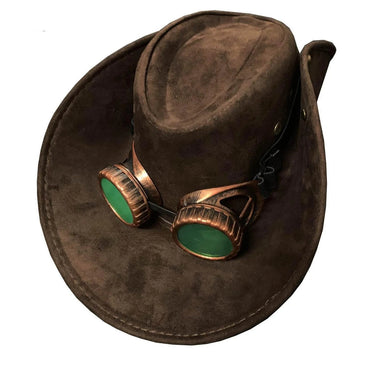 Western Steampunk Cosplay Cowboy Hats with Goggles Women Men  -  GeraldBlack.com