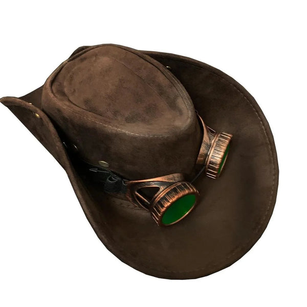 Western Steampunk Cosplay Cowboy Hats with Goggles Women Men  -  GeraldBlack.com
