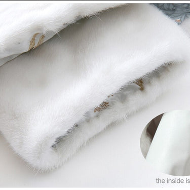 White Natural Mink Fur Genuine Strip Thick Coats Jackets With Belt  -  GeraldBlack.com