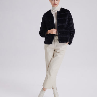 Winter Real Mink Fur Women Fashion Genuine Leather Warm Luxury knitted Mink Fur Jackets Outerwear  -  GeraldBlack.com