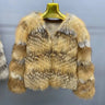 Winter Short Style women's Knitted Real Red Fox Fur White Duck Down Padding Thick Warm Real Fur Outerwear  -  GeraldBlack.com