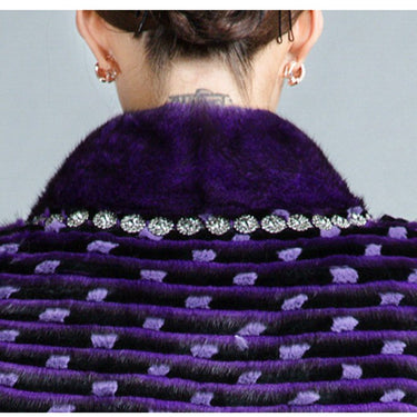 Winter Women Real Mink Fur Genuine Leather Warm Long Jacket Outerwear  -  GeraldBlack.com