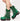 Women's Green Gothic Style Spike Chunky Heels Multi-buckle Boots