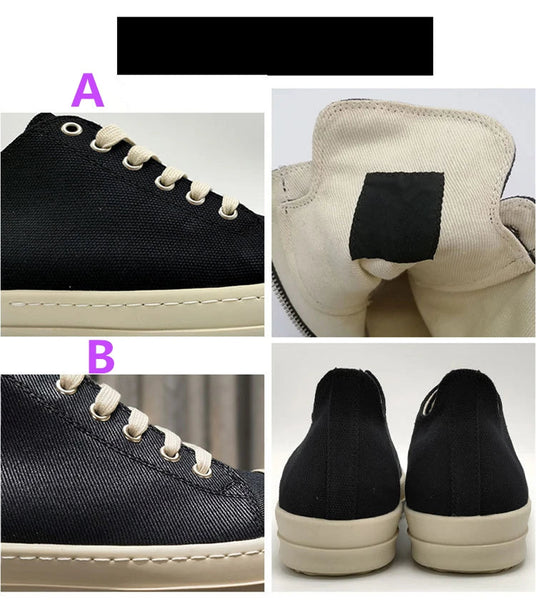 Woman Canvas Casual Students Lace-up Black And White Daily Leisure Sports Shoes  -  GeraldBlack.com