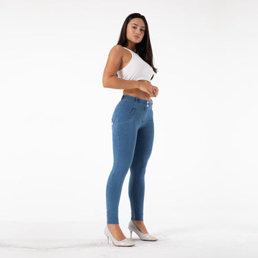 Woman Stretch Denim Pencil Blue Skinny Jeans Yoga Gym Booty Lift Leggings Pants Trousers  -  GeraldBlack.com