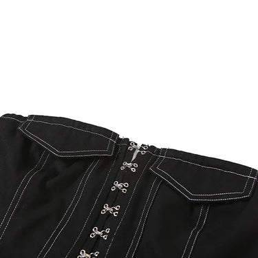 Women Denim Streetwear Black Irregular Strapless Bustier Tank Tops Fashion Sexy Summer Clothes  -  GeraldBlack.com