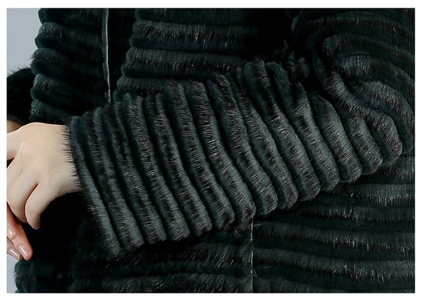 Women Down Double Side Wear Natural Mink Winter Warm Knitted Jackets  -  GeraldBlack.com