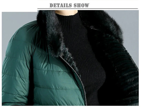 Women Down Double Side Wear Natural Mink Winter Warm Knitted Jackets  -  GeraldBlack.com