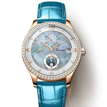 Women Elegant White Shell Dial Diamonds Automatic Mechanical Watches Luxury  -  GeraldBlack.com