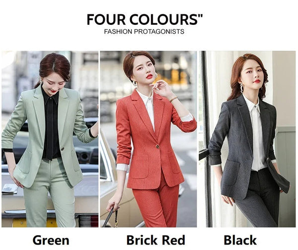Women Formal Work Wear Business Suits OL Styles Professional Ladies Office Blazers Outfits Pantsuits  -  GeraldBlack.com
