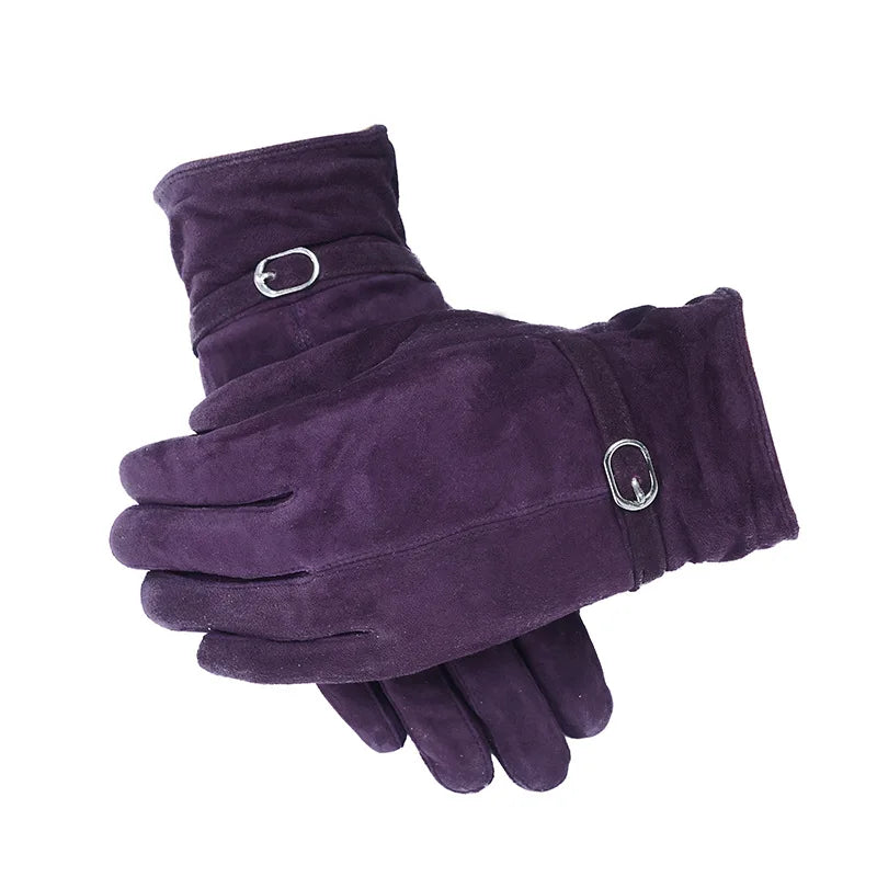Women Genuine Sheepskin Winter Warm 18 Colors Mittens Gloves  -  GeraldBlack.com