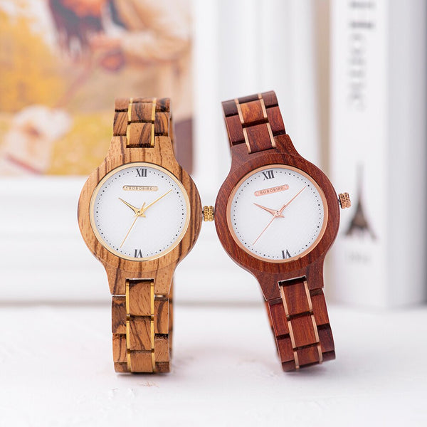 Women Handmade Wooden Timepiece Clock Anniversary Wife Gift Wristwatch  -  GeraldBlack.com