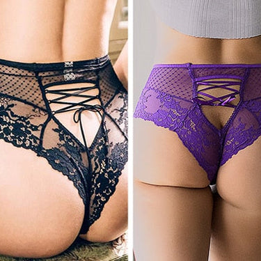 Women High Waist Briefs Sexy Panties Ladies Plus Size Underwear Sheer Lace Underpants Lingerie  -  GeraldBlack.com
