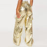 Women High Waist Ruched Sexy Metallic Gold Casual Harem Pants Trousers Fairy Grunge Clothes  -  GeraldBlack.com