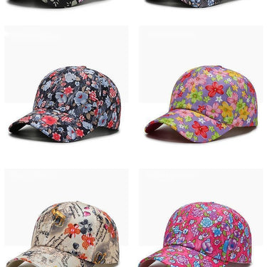 Women Rose Floral Print Sport Casual Hat Dustproof Embroidery Peaked Hip Hop Baseball Cap Hat  -  GeraldBlack.com