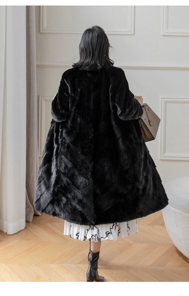 Women's 100% Real Mink Fur Long Winter Thick Warm Luxury Jackets  -  GeraldBlack.com