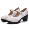 Women's Black White Genuine Leather Handmade Sheepskin High Heels  -  GeraldBlack.com