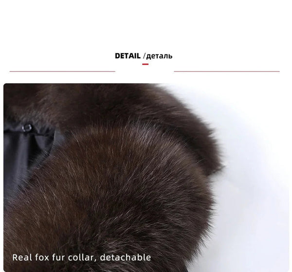 Women's clothing natural real fox fur coat Rabbit fur lining Winter coats Jackets  -  GeraldBlack.com