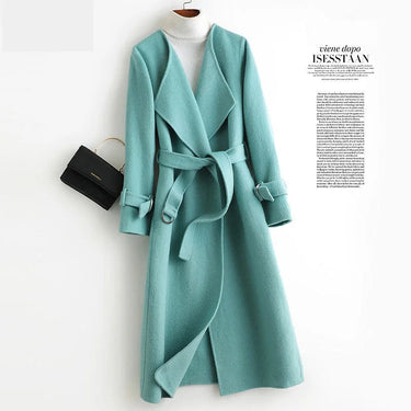 Women's Double-sided Woollen Cashmere Belted Slim Trench Coats  -  GeraldBlack.com