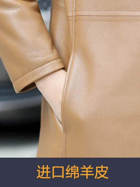 Women's Mink Fur Collar Elegant Loose Long Warm Down Jacket Winter Puffer Jackets  -  GeraldBlack.com
