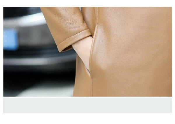 Women's Mink Fur Collar Elegant Loose Long Warm Down Jacket Winter Puffer Jackets  -  GeraldBlack.com