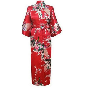 Women's Silk Black Long Flower Printed Vintage Nightgown Kimono Robes  -  GeraldBlack.com