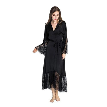Women's Silk Lace Sexy Sleepwear Robe Long Nightgown Lingerie for Summer  -  GeraldBlack.com