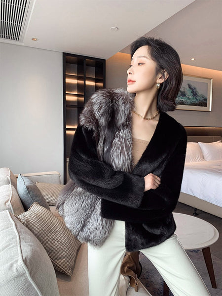 Women's Winter Warm Full Pelt Fashion Natural Mink Fur Jackets With Hood  -  GeraldBlack.com