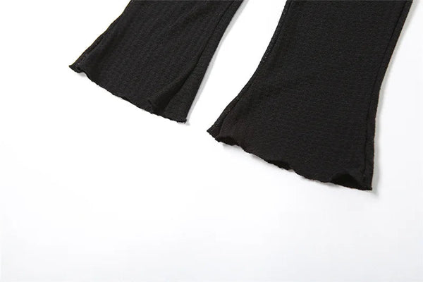 Women Sexy Hollow Knit Black Baddie Distressed Jumpsuit Outfits Winter Clubwear  -  GeraldBlack.com