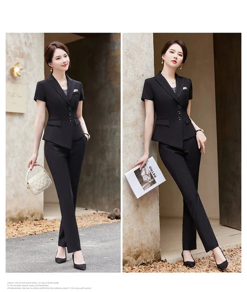 Women's Casual Fashion Formal Black Business Blazer Office Pants Suit —  GeraldBlack.com