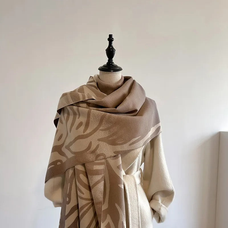 Women Thick Cashmere Hijab Fashion Print Winter Warm Pashmina Blanket Travel Poncho Shawl Wrap Echarpe  -  GeraldBlack.com