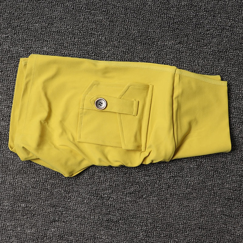 Women Yellow High Waist Sports Shorts With Pocket Sportswear Gym Workout Cycling Fitness Yoga Shorts Clothes  -  GeraldBlack.com