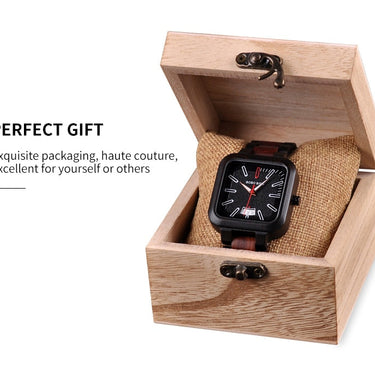 Wooden Men Luxury Design Quartz Watch Great Gift Wristwatches in Wood Box  -  GeraldBlack.com
