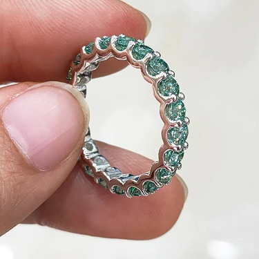 0.1ct 3mm Moissanite Diamond 925 Silver Eternity Band Ring for Men Women  -  GeraldBlack.com