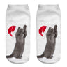 1 Pair Breathable Cute Funny Cartoon Animal 3D Printed Ankle Length Socks  -  GeraldBlack.com