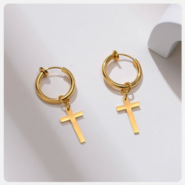 1 Piece Anti Allergy Stainless Steel Cross Clip Earrings for Men and Women  -  GeraldBlack.com