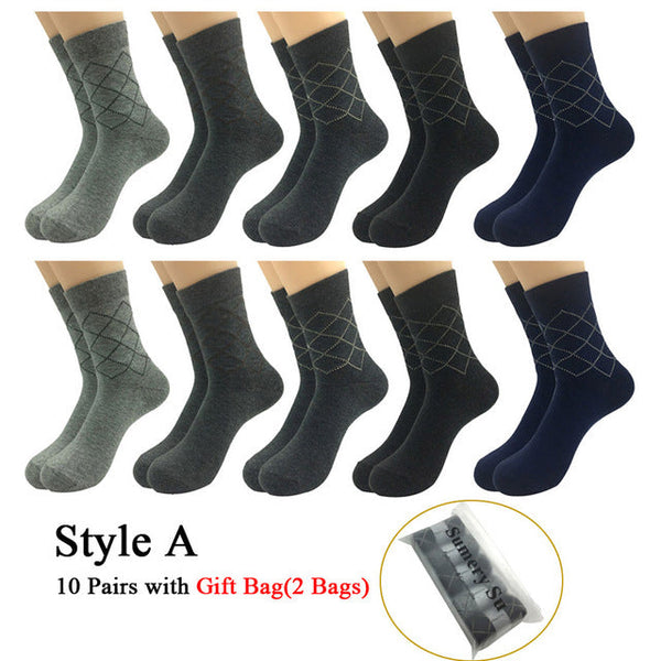 10 Pairs Lot Cotton Breathable Business and Casual Men's Socks  -  GeraldBlack.com