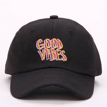 100% Cotton Curved Good Vibes Embroidered Dad Hat Unisex Baseball Cap  -  GeraldBlack.com