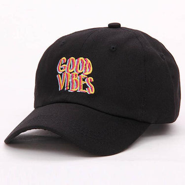 100% Cotton Curved Good Vibes Embroidered Dad Hat Unisex Baseball Cap - SolaceConnect.com