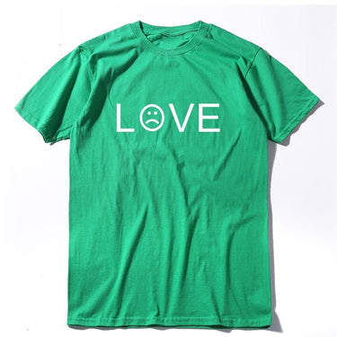 100% cotton summer funny love print short sleeve men T shirt casual skate o-neck tshirt loose men  -  GeraldBlack.com