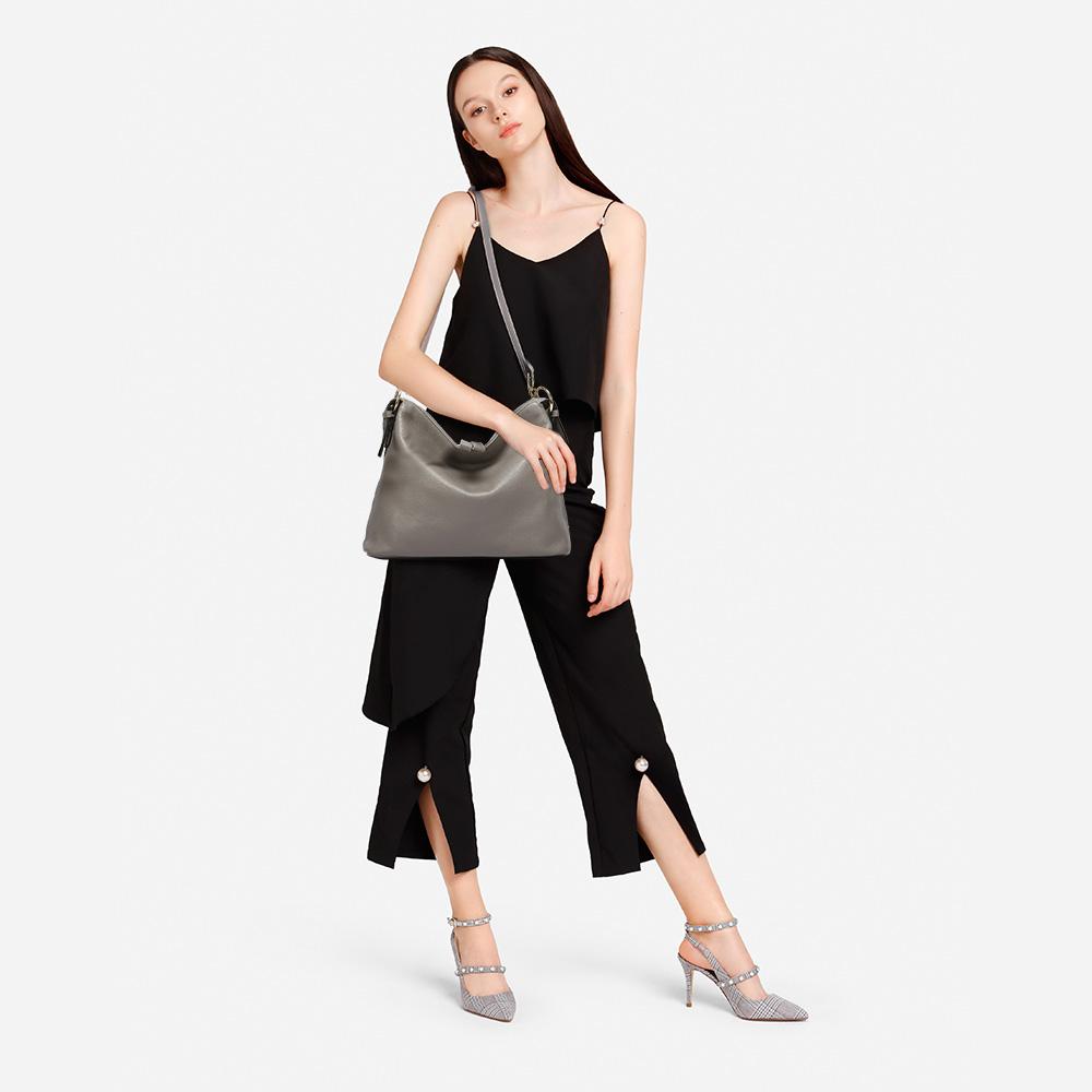 100% Genuine Leather Grey Shoulder Messenger Handbag for Fashion Women  -  GeraldBlack.com