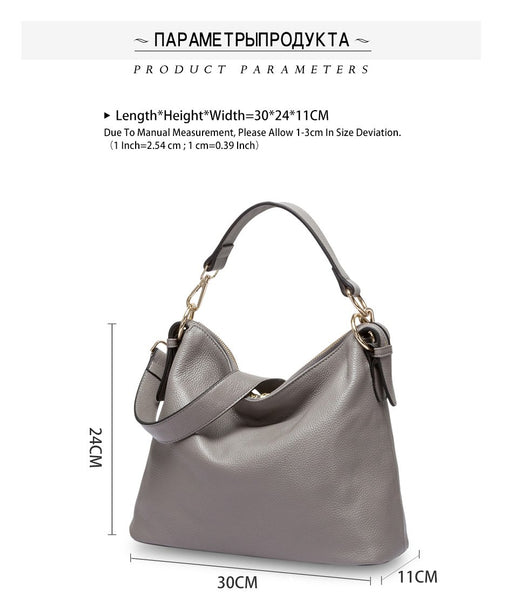 100% Genuine Leather Grey Shoulder Messenger Handbag for Fashion Women - SolaceConnect.com