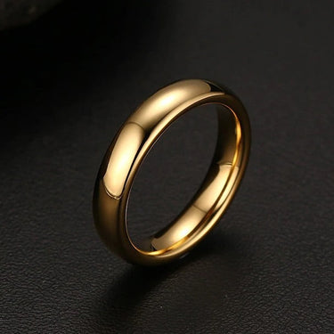 100% Pure Tungsten Rings 4mm and 6mm Wide Gold-Color Unisex Wedding Rings  -  GeraldBlack.com
