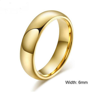 100% Pure Tungsten Rings 4mm and 6mm Wide Gold-Color Unisex Wedding Rings - SolaceConnect.com