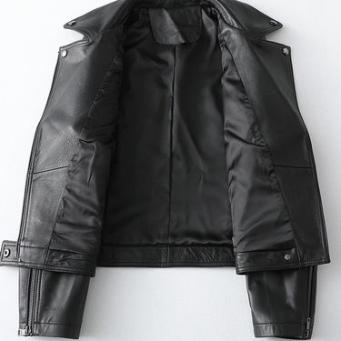 100% Real Sheepskin Short Motorcycle Style Jacket for Woman - SolaceConnect.com