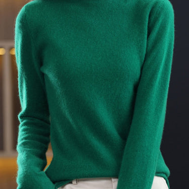 100% Wool Knitted Women Sweaters And Pullovers Long Sleeve Turtleneck Warn Pullover Knit Tops Jumper  -  GeraldBlack.com