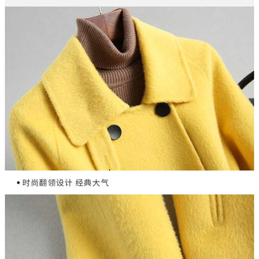 100% Wool Slim Double-sided Mid-length Winter Coats for Women  -  GeraldBlack.com